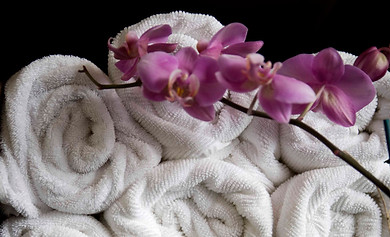 Spa Towels with Flower