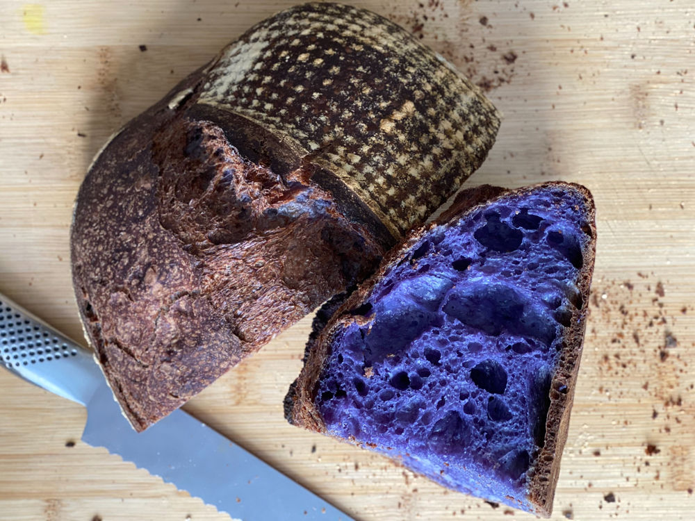 Blue Maybe Purple Sourdough Bread
