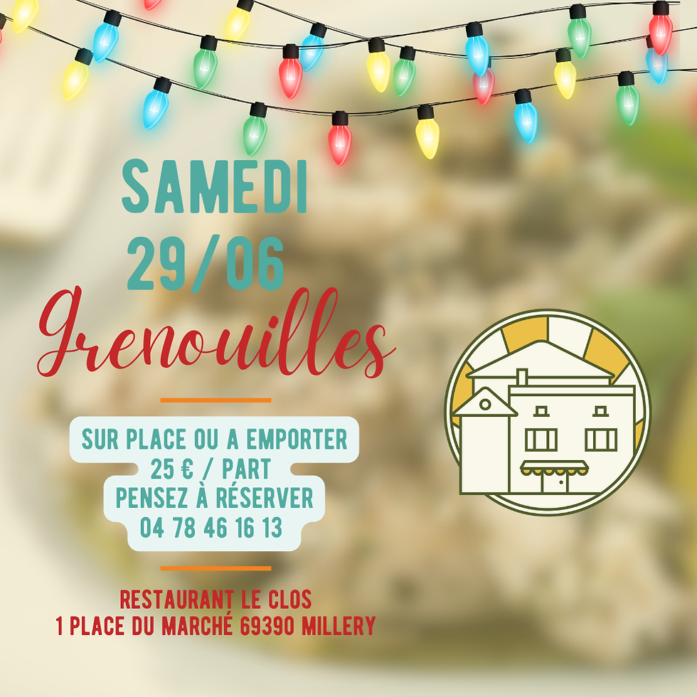 SAMEDI MIDI C'EST GRENOUILLES 🐸