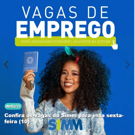 Confira as vagas do Simm para esta sexta-feira (10)