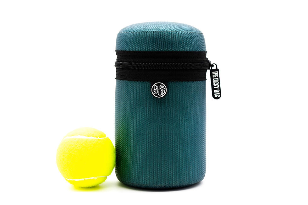 Thumbnail: A green large dicky bag next to a tennis ball.