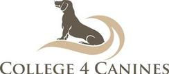 Logo of College 4 Canines featuring a dog and text, private dog training.