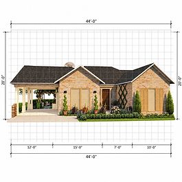 Charming 2-bedroom, 1-bathroom Modern Ranch House, designed with a warm and inviting feel throughout. The home features a functional single-story layout with cozy bedrooms, an open kitchen and living space, beautiful brick details, and relaxing outdoor areas surrounded by lush landscaping.