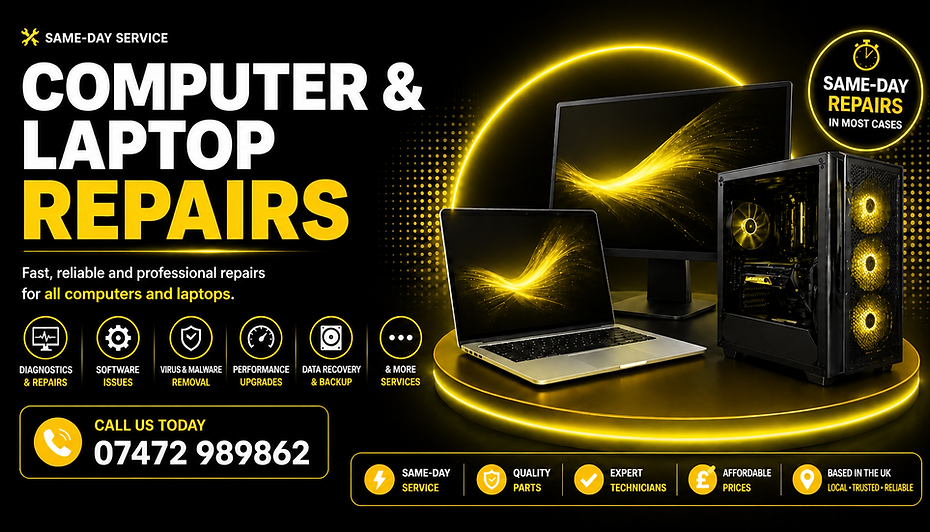 computer and laptop repairs banner