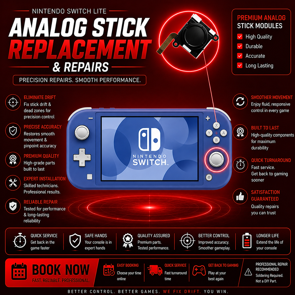 Thumbnail: nintendo switch lite controller analog stick drift repair