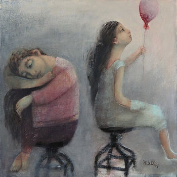 L'une dort l'autre vole - 60x60 - 2020.JPG