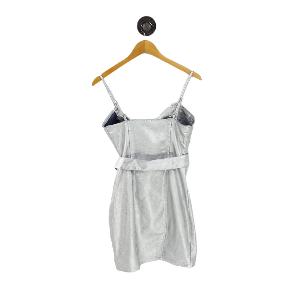 Thumbnail: Fashion Nova Marley Metallic Denim Mini Dress #211-37