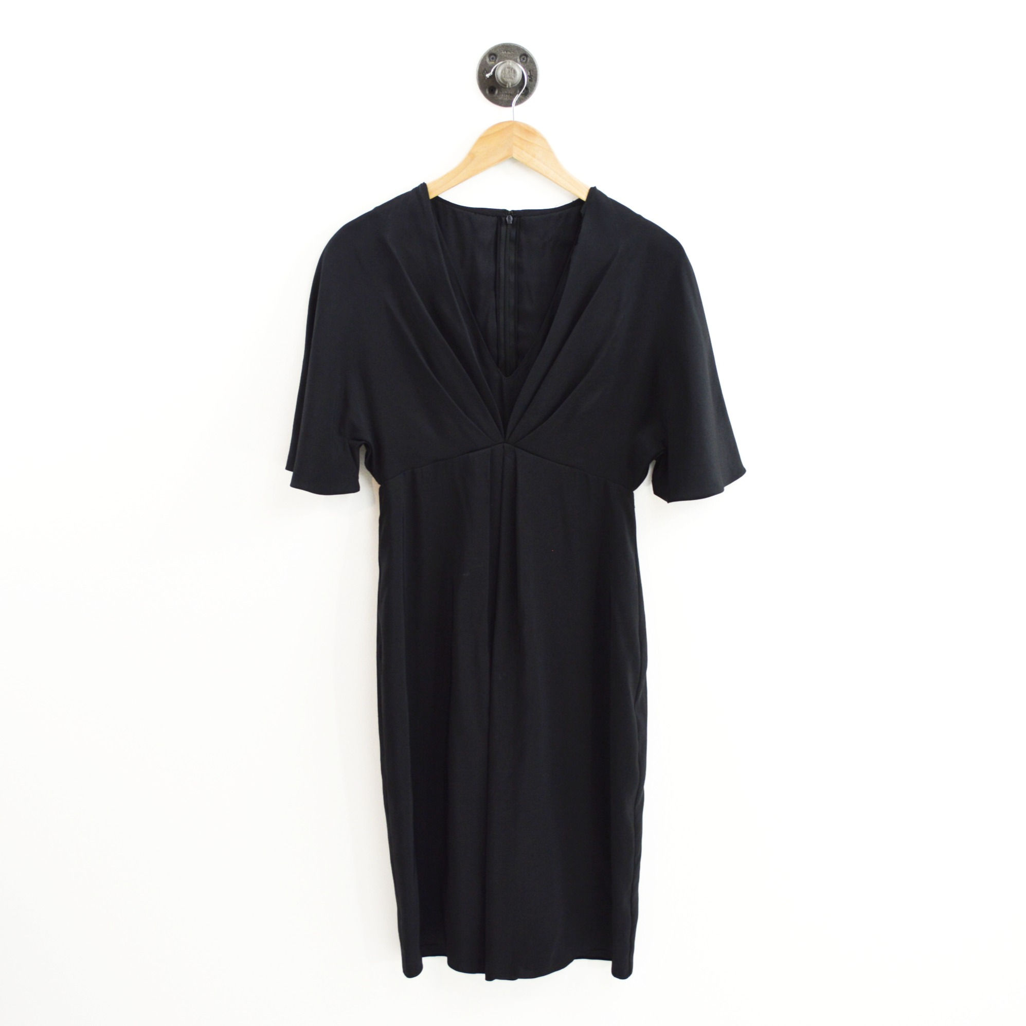 Vera  Wang Deep V-Neck Silk Dress #189-47
