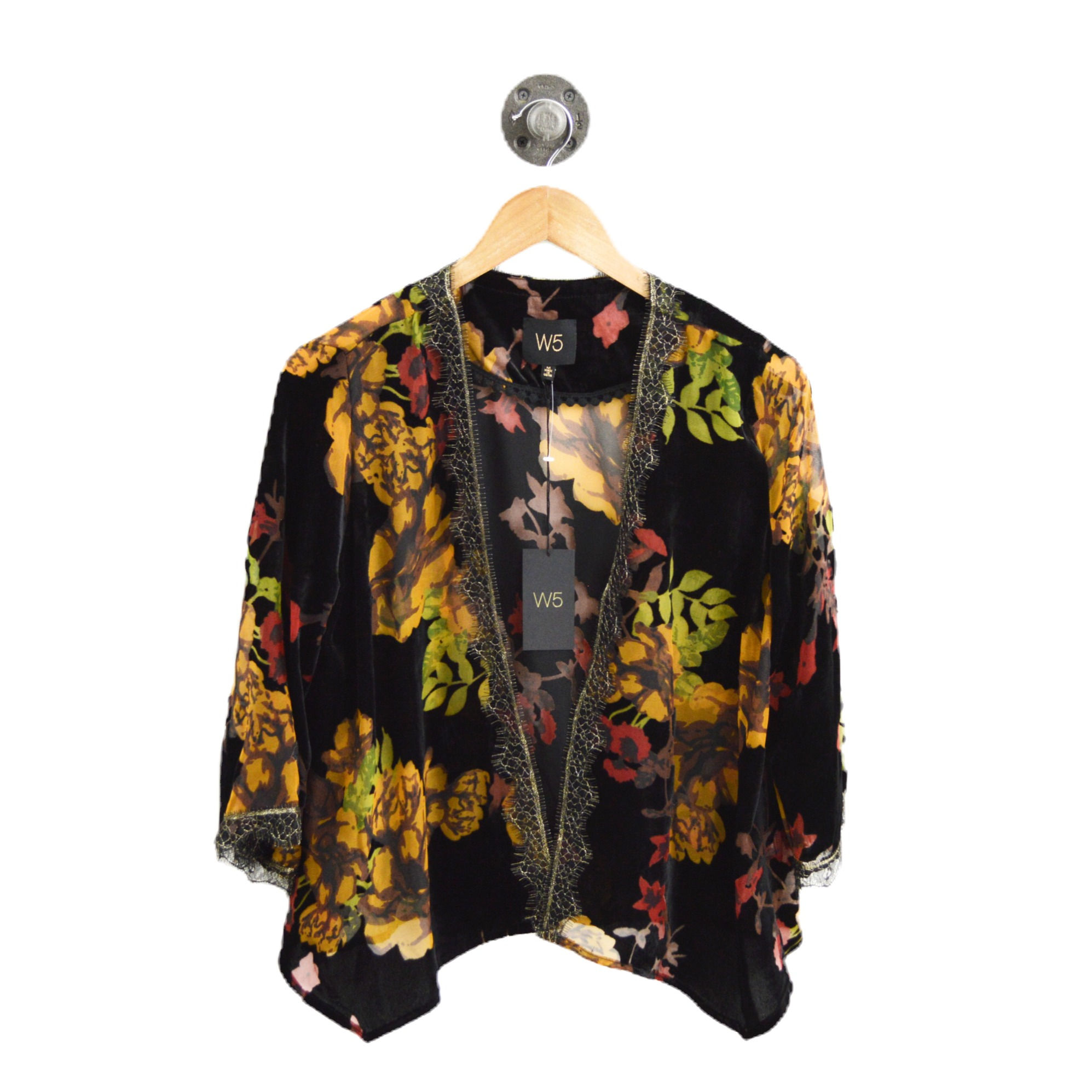 W5 Velvet Sheer Floral Jacket #122-21