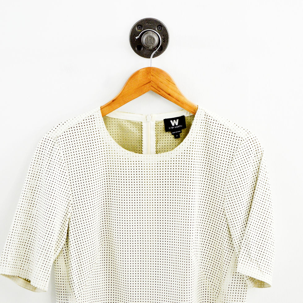 Thumbnail: W By Worth Leather Lazer Cut Top #169-52