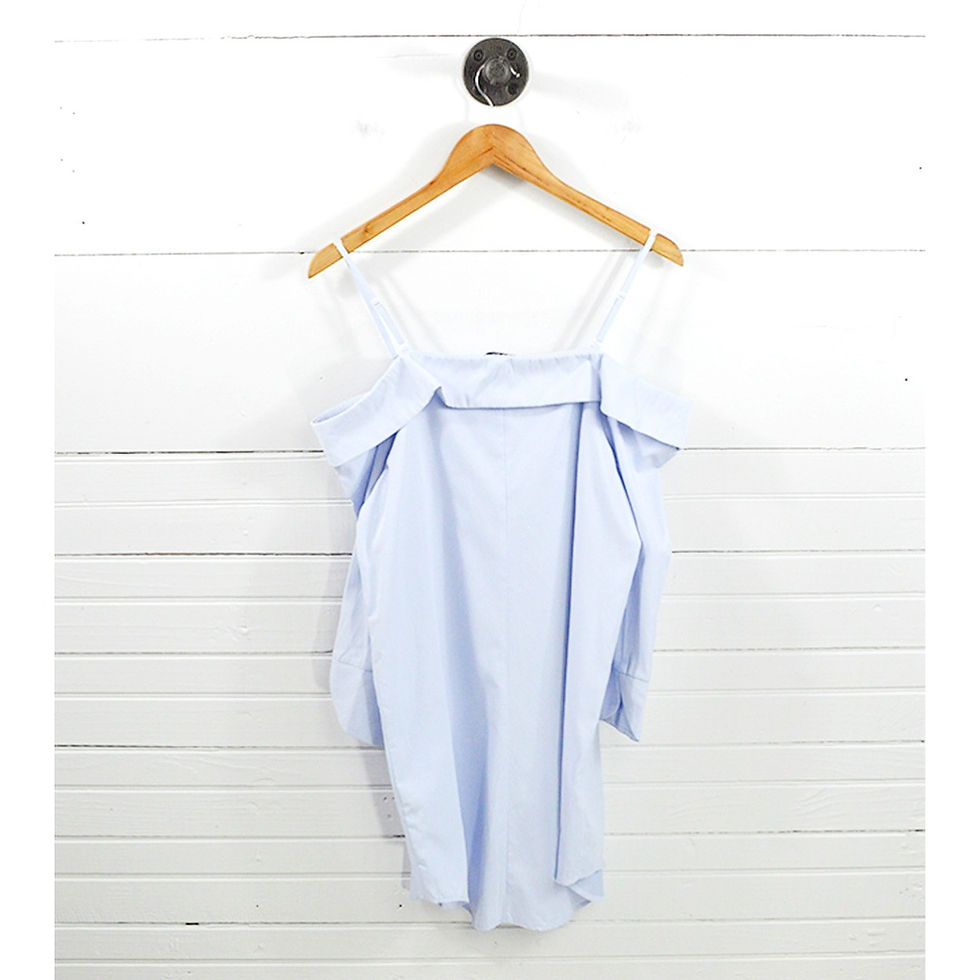 Thumbnail: English Factory off-the-shoulder button-up shirt dress #143-16