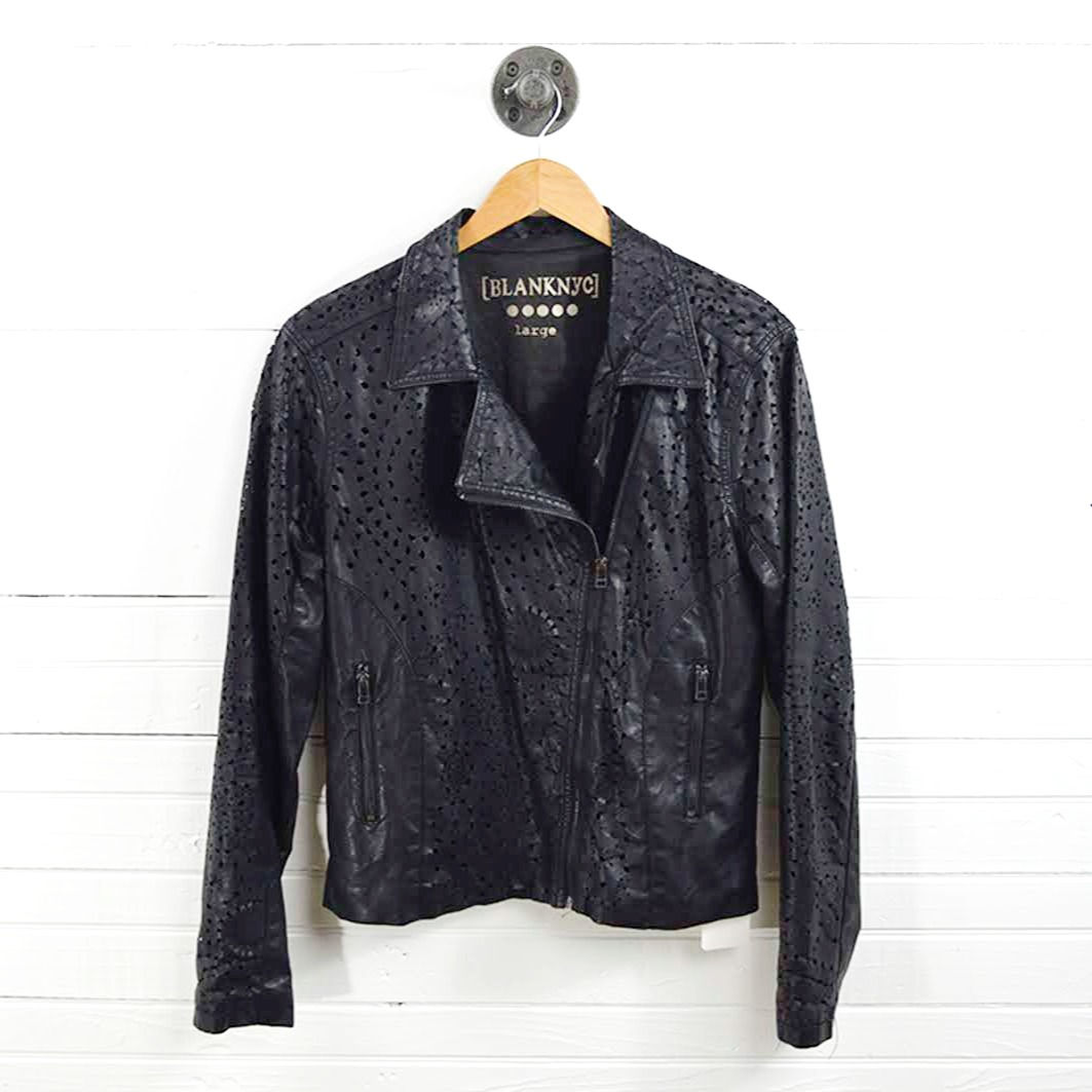 [Blank NYC] Lazer Cut Faux Leather Jacket #131-152