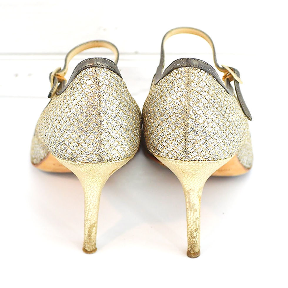 Thumbnail: Jimmy Choo Glitter Peep Toe Pumps #147-84