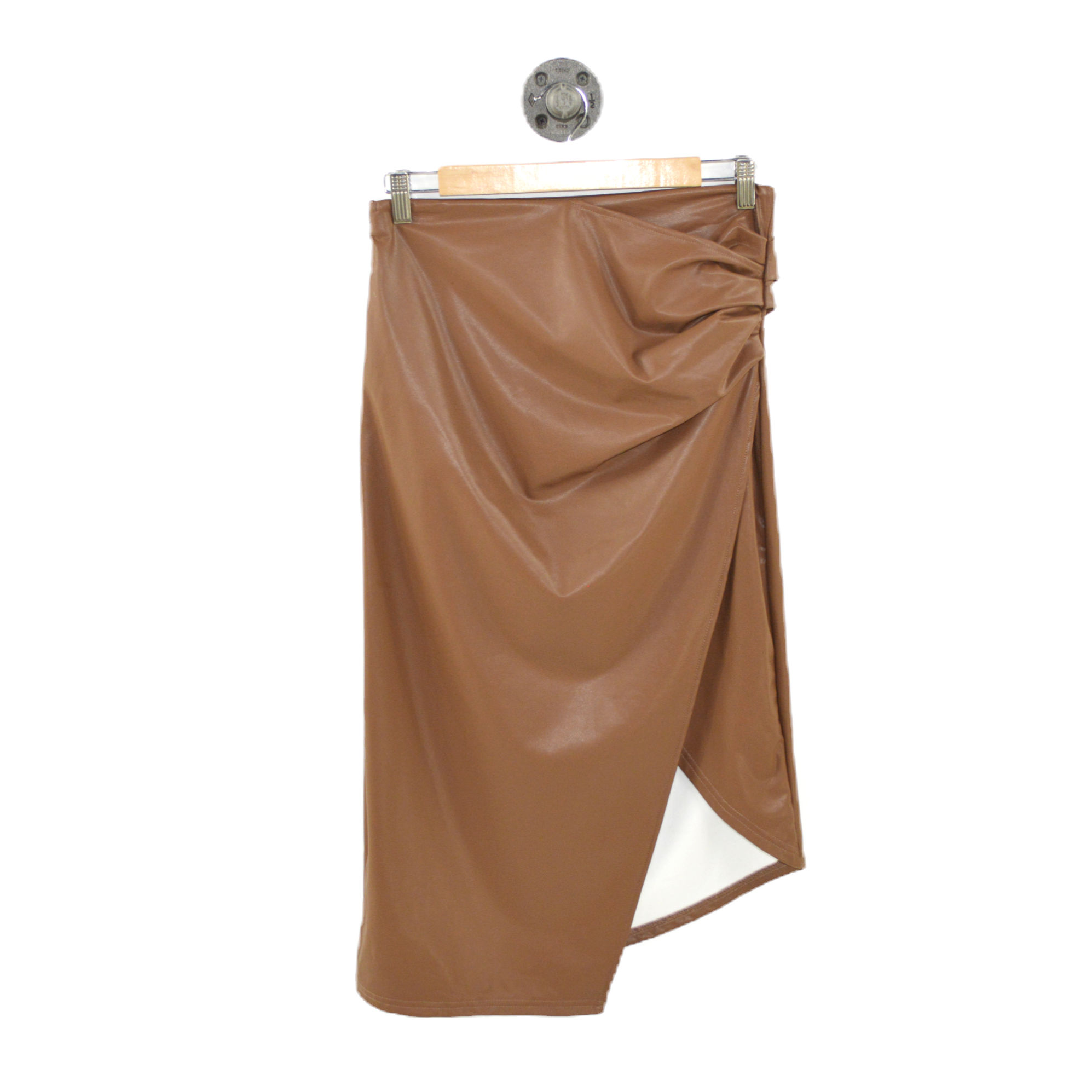 Edit by Nine Faux Leather Asymetric Midi Skirt #211-5
