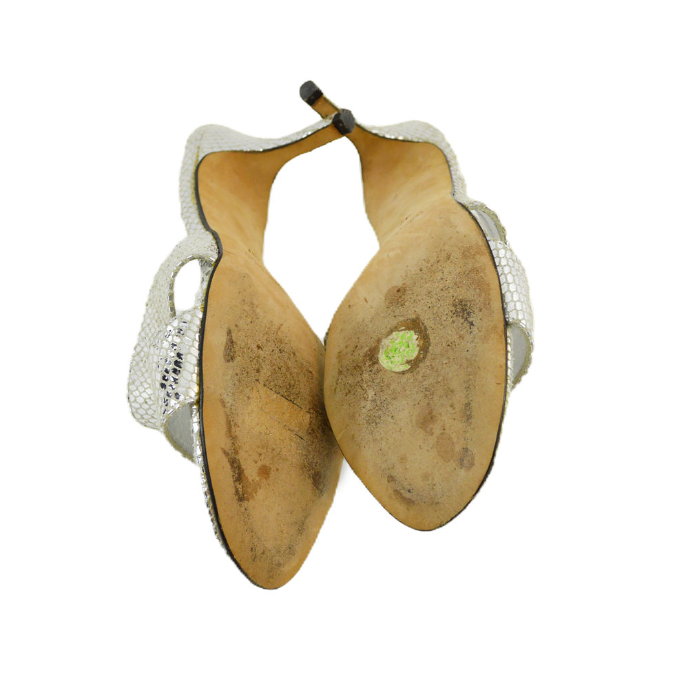 Thumbnail: Andrea Carrano Metallic Snake Print Mule #217-9