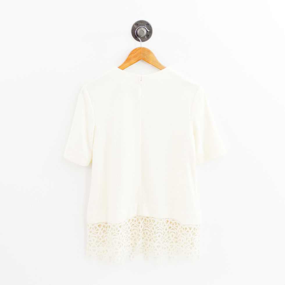 Thumbnail: Lela Rose Lace Trim Top #169-93
