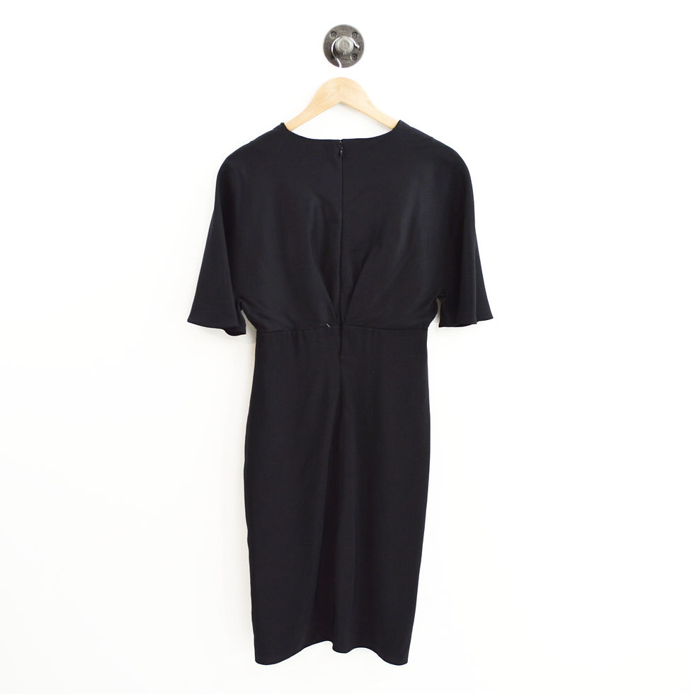 Thumbnail: Vera  Wang Deep V-Neck Silk Dress #189-47
