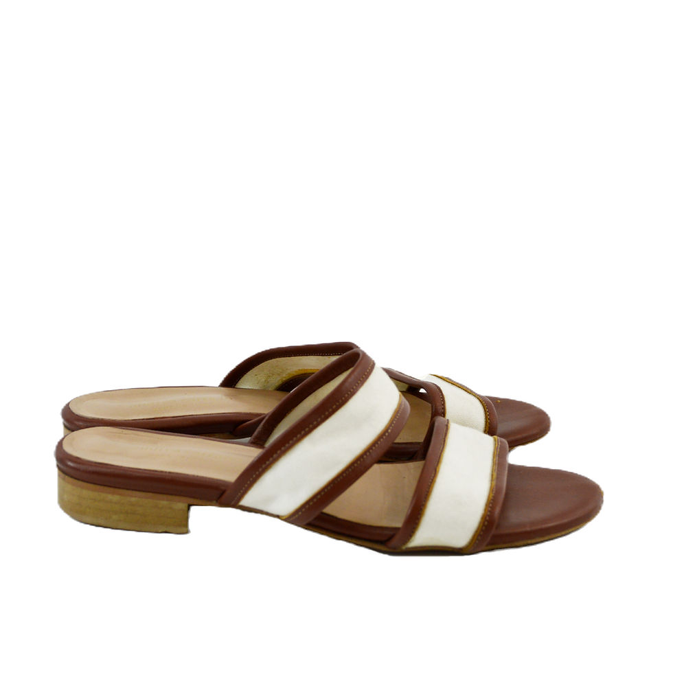 Thumbnail: Andrea Carrano Canvas and Leather Slide Sandal #217-7