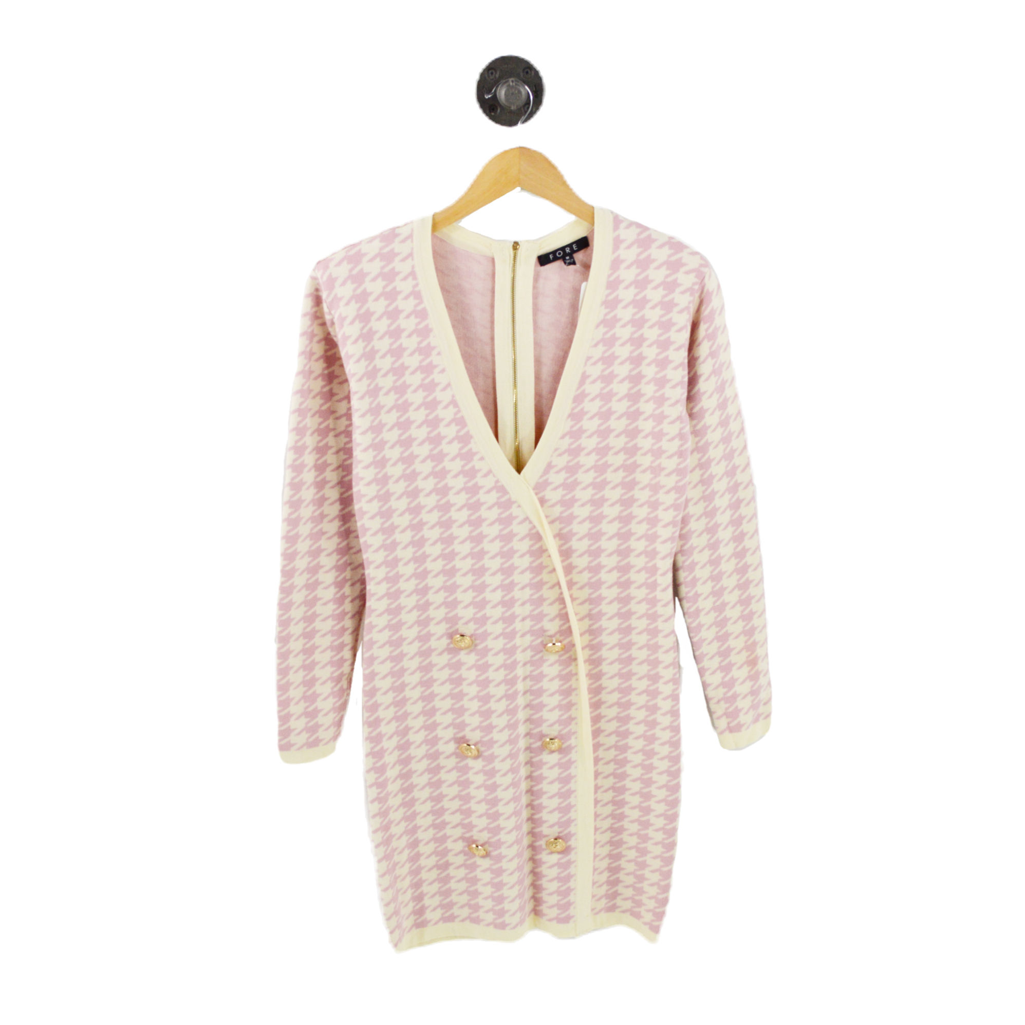 Fore Houndstooth Knit Mini Dress #211-25