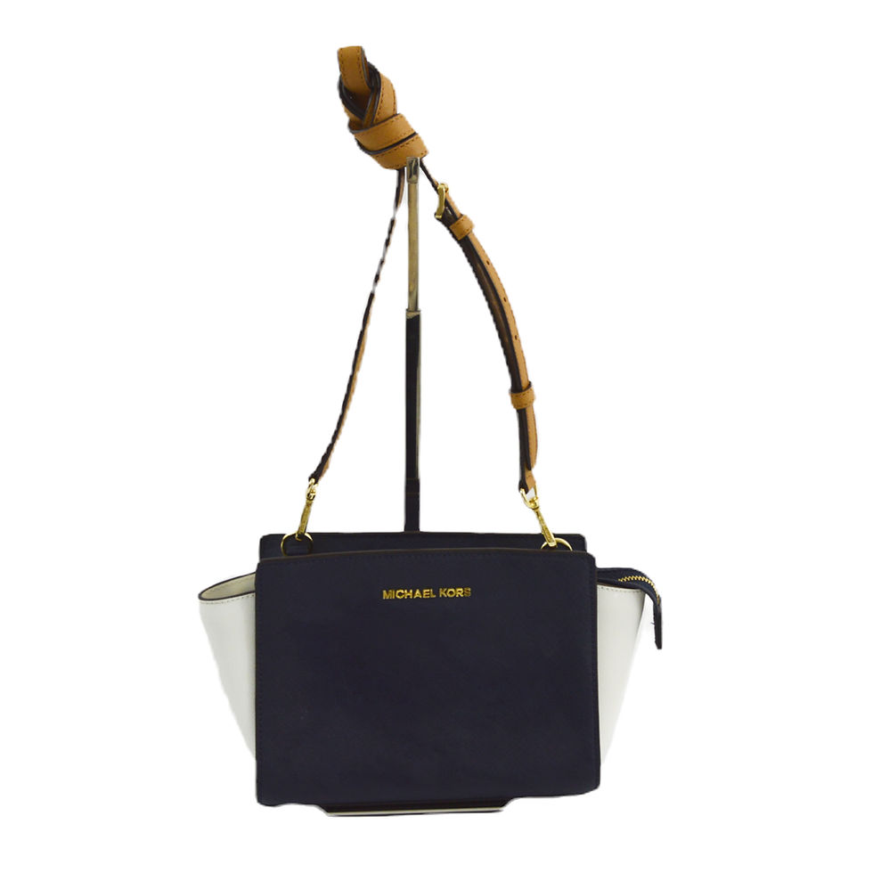 Michael Kors Selma Color-Block Leather Satchel Bag #101-97