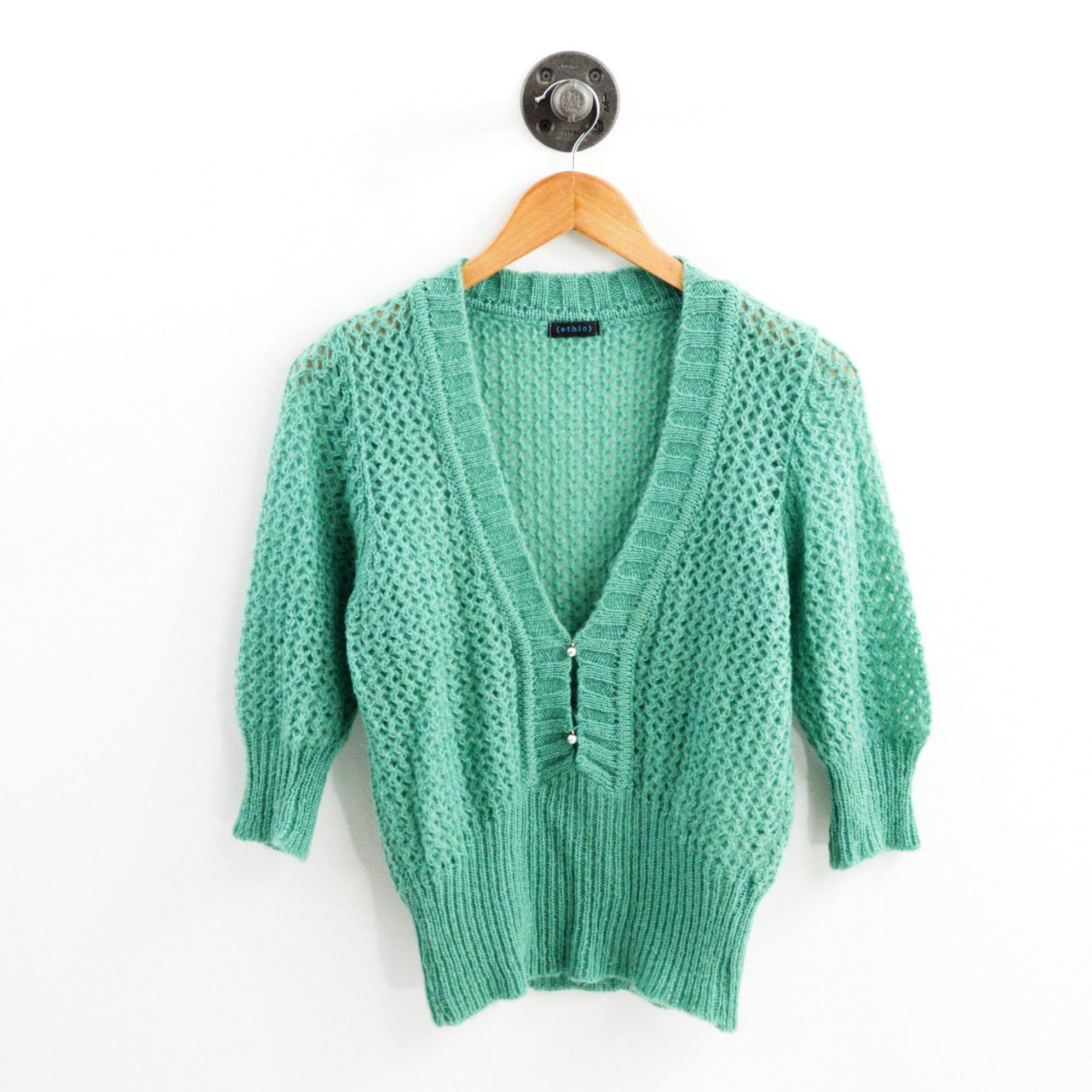Ethic Woven Knit Deep V Sweater #163-65