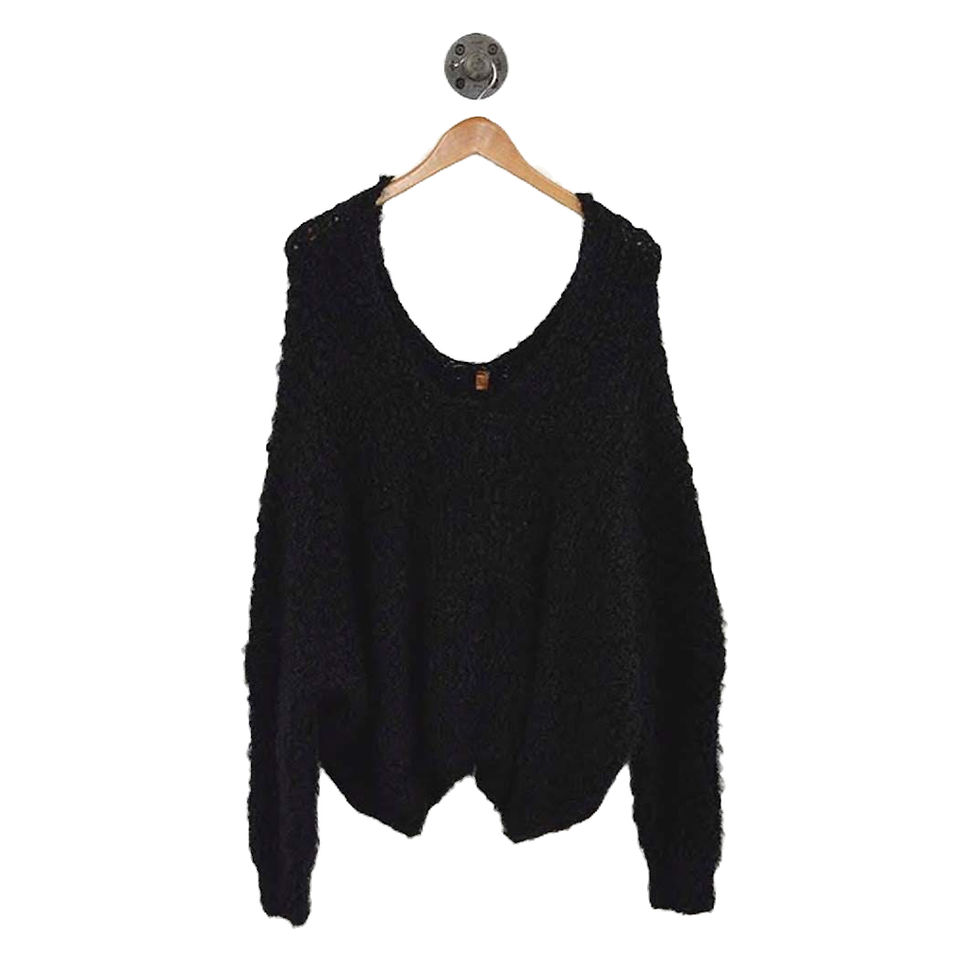 Over Size Knit V- Neck Sweater #175-21