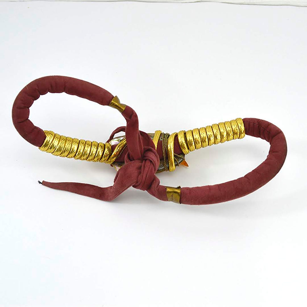 Thumbnail: Leather + Stone *Vintage* Tie Belt #170-442