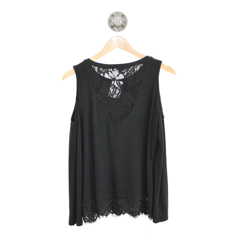 Thumbnail: Generation Love Lace Cold Shoulder Top #205-36