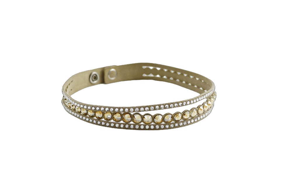 Thumbnail: Leather embellished choker necklace #220-6