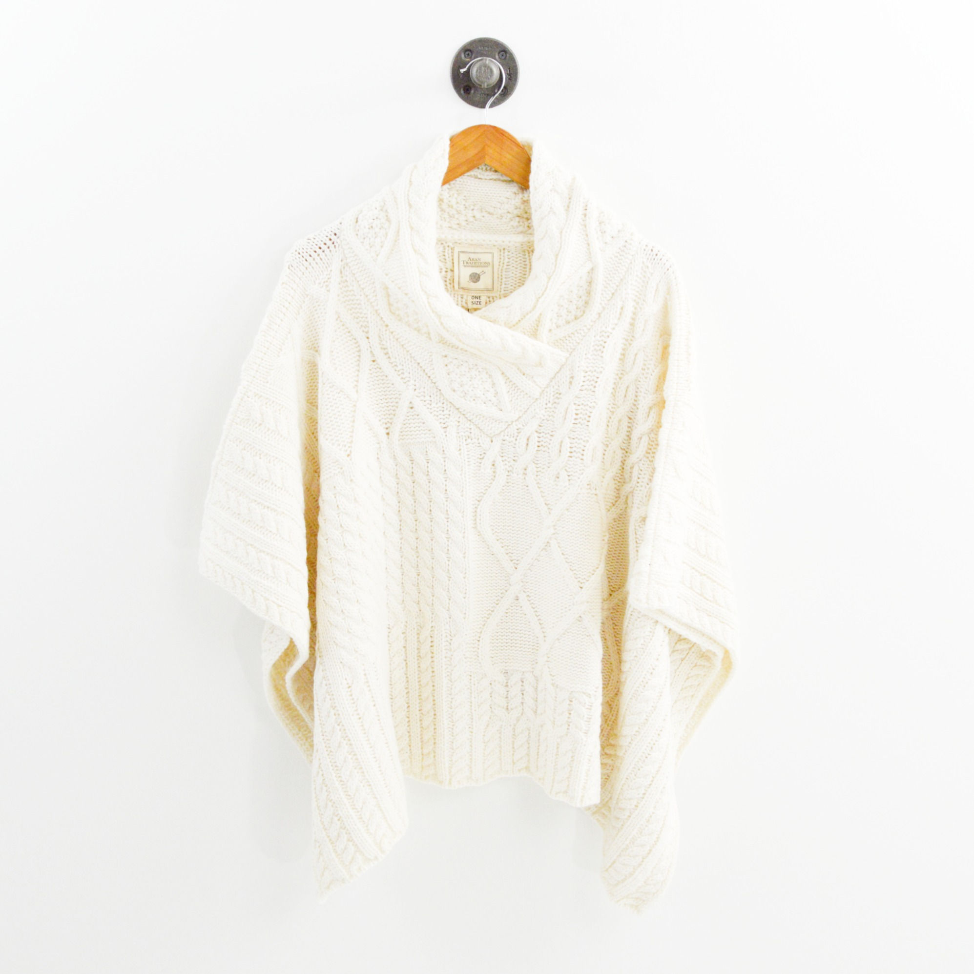 Aran Traditions Knitted Shawl Poncho #172-9