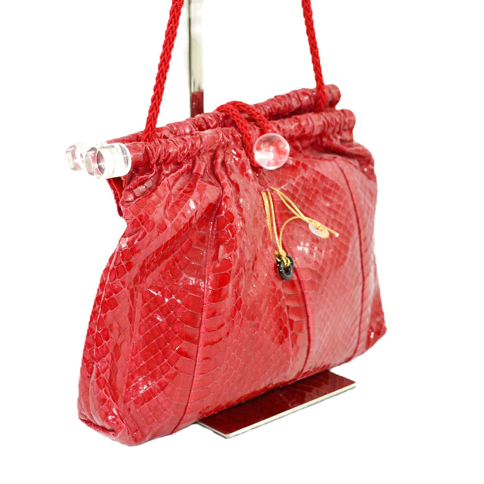 Thumbnail: Vintage Snake Printed Fabric Bag #170-498