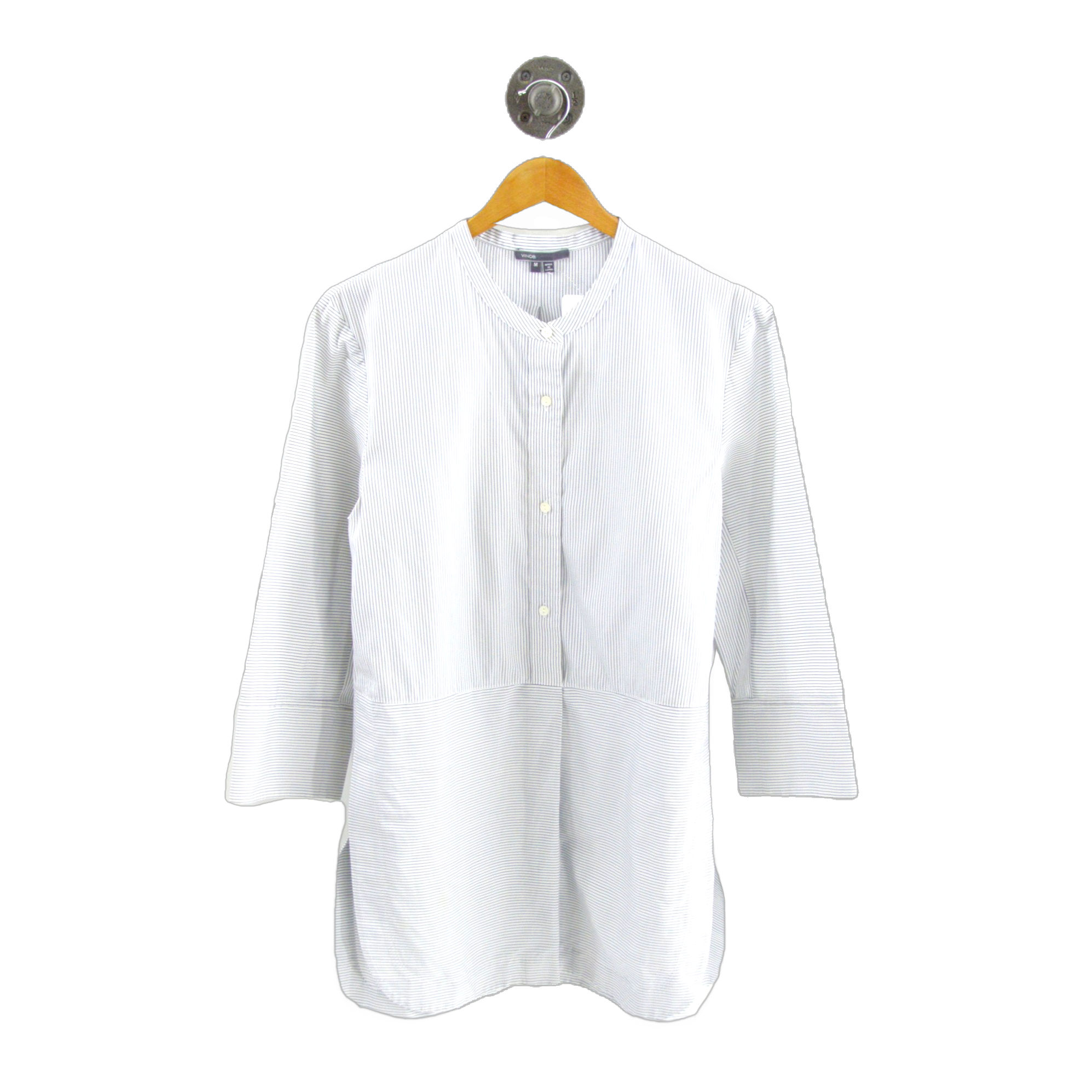 VINCE. Striped 3/4 Sleeve Button Down #126-92