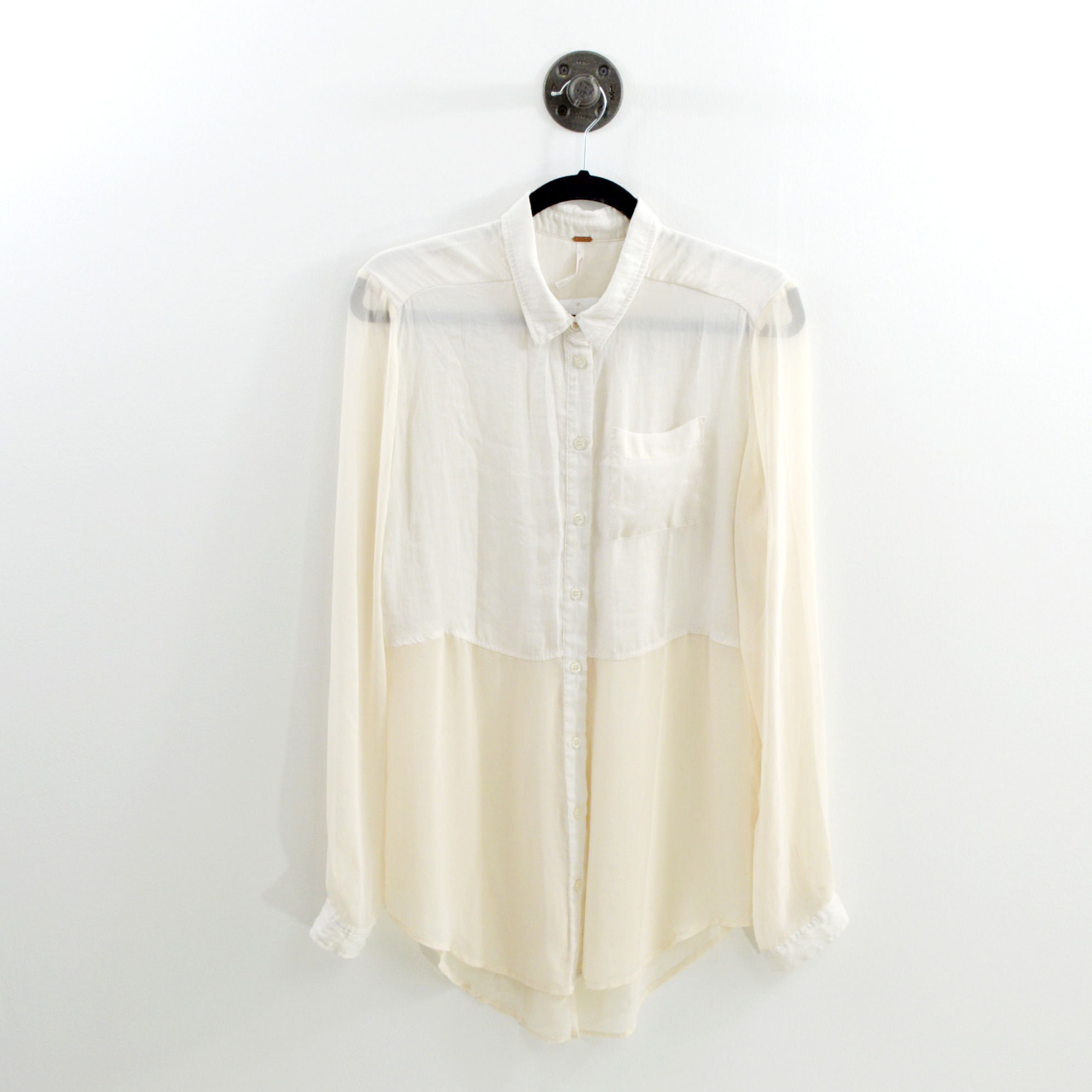 Free People Sheer Button Down Blouse #151-1137