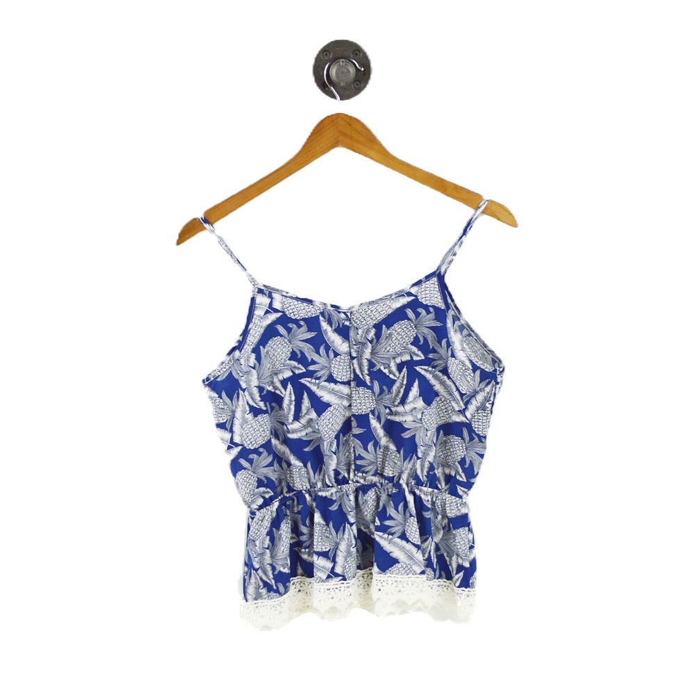 Thumbnail: Mine Pineapple Print Peplum Tank Top #100-85