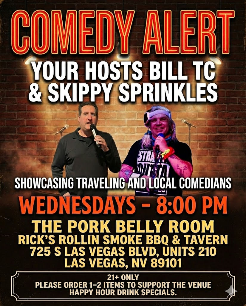 Comedy Showcase The Pork Belly Room Ricks Rollin Smoke Wednesdays