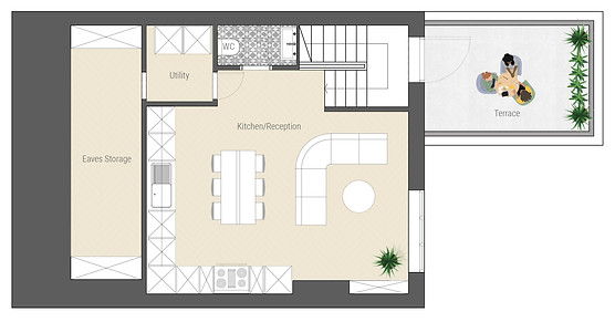 2D Drawing Proposed Plan of Flat No.3 with 3 Bedroom in London Borough of Hammersmith and Fulham