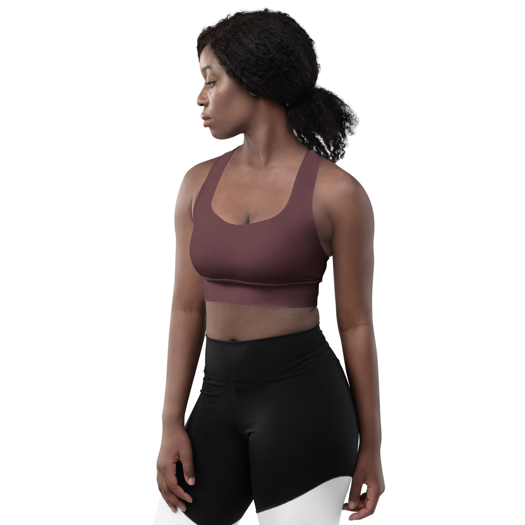 The EDEN Smoothing Longline Sports Bra in Midnight