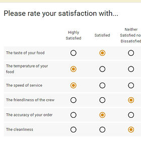 Customer survey shown on the intelligent shopping trolley screen