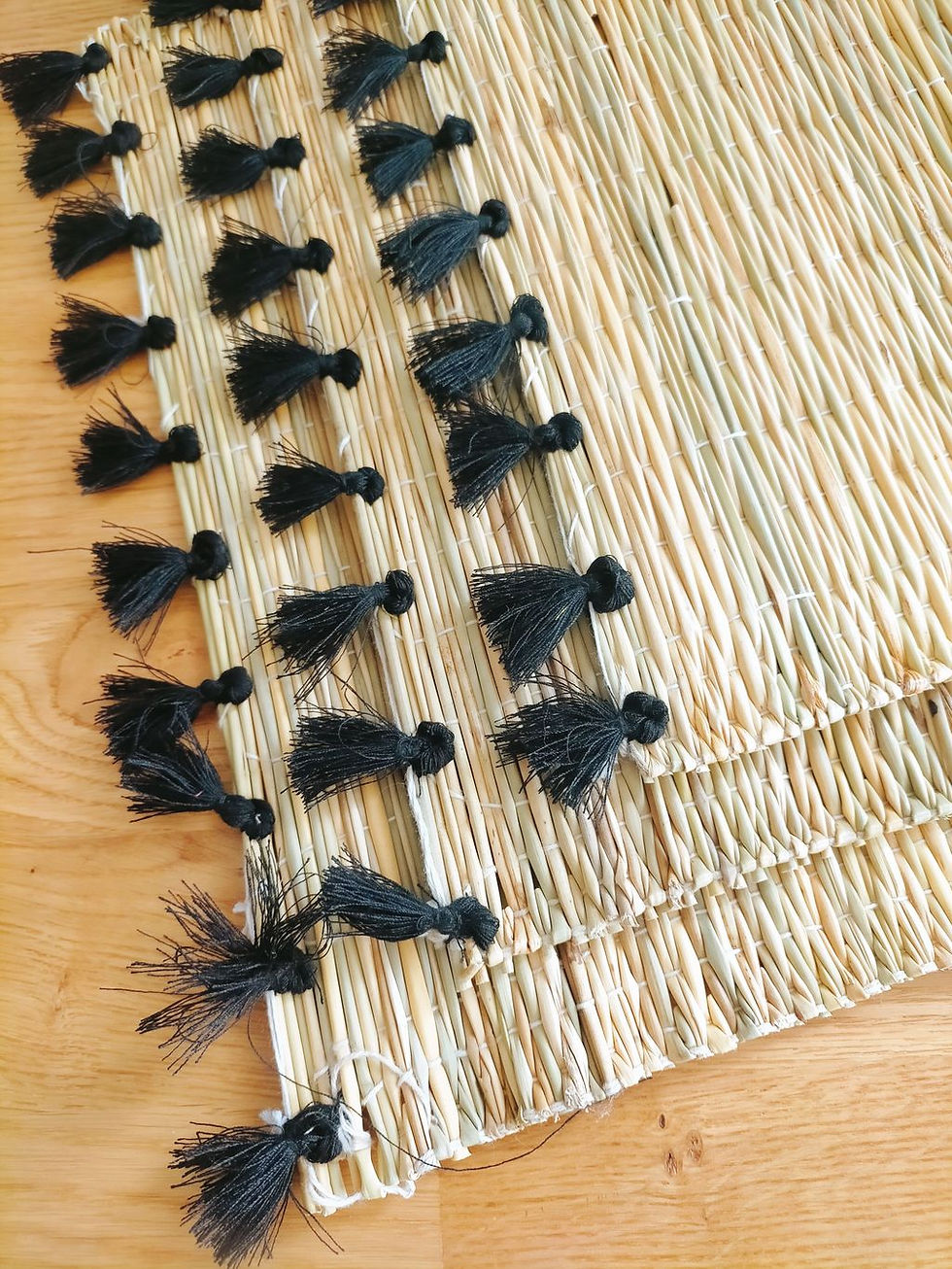 Miniature : set de table marocain à pompons noirs