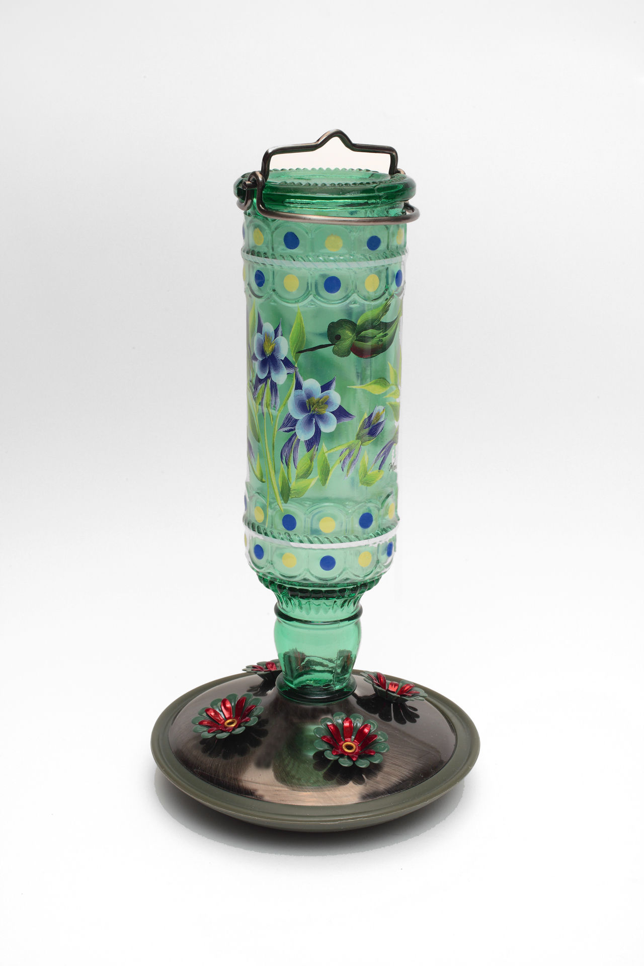 Humming Bird with Blue Columbinesand Wind Safe Chain