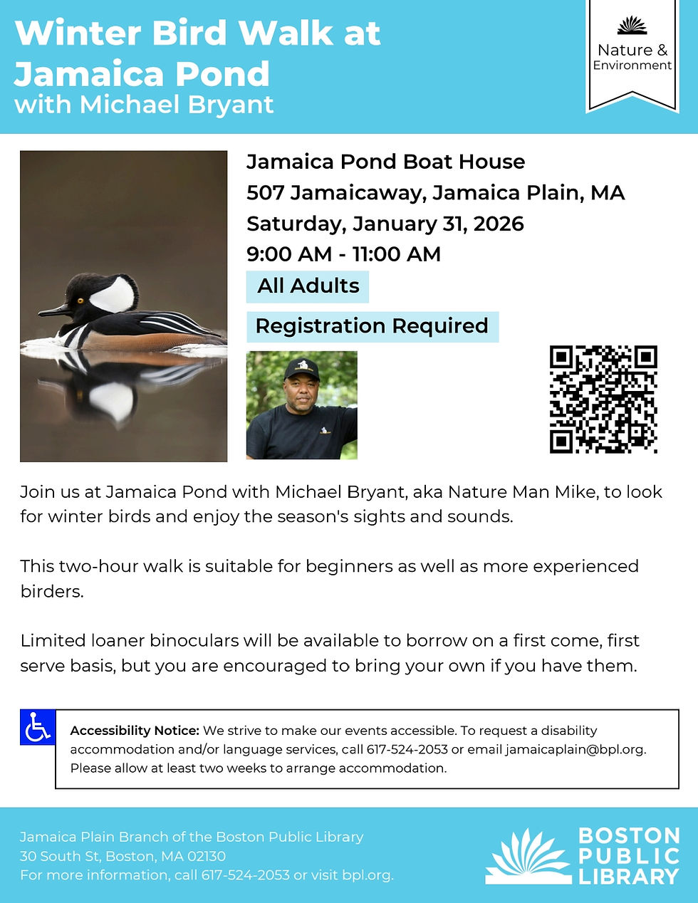 Winter Bird Walk at Jamaica Pond