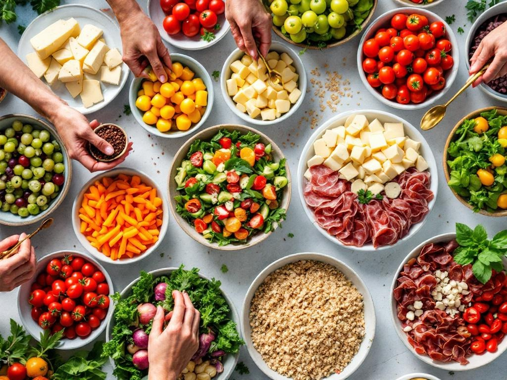 Arranged Food and Objects