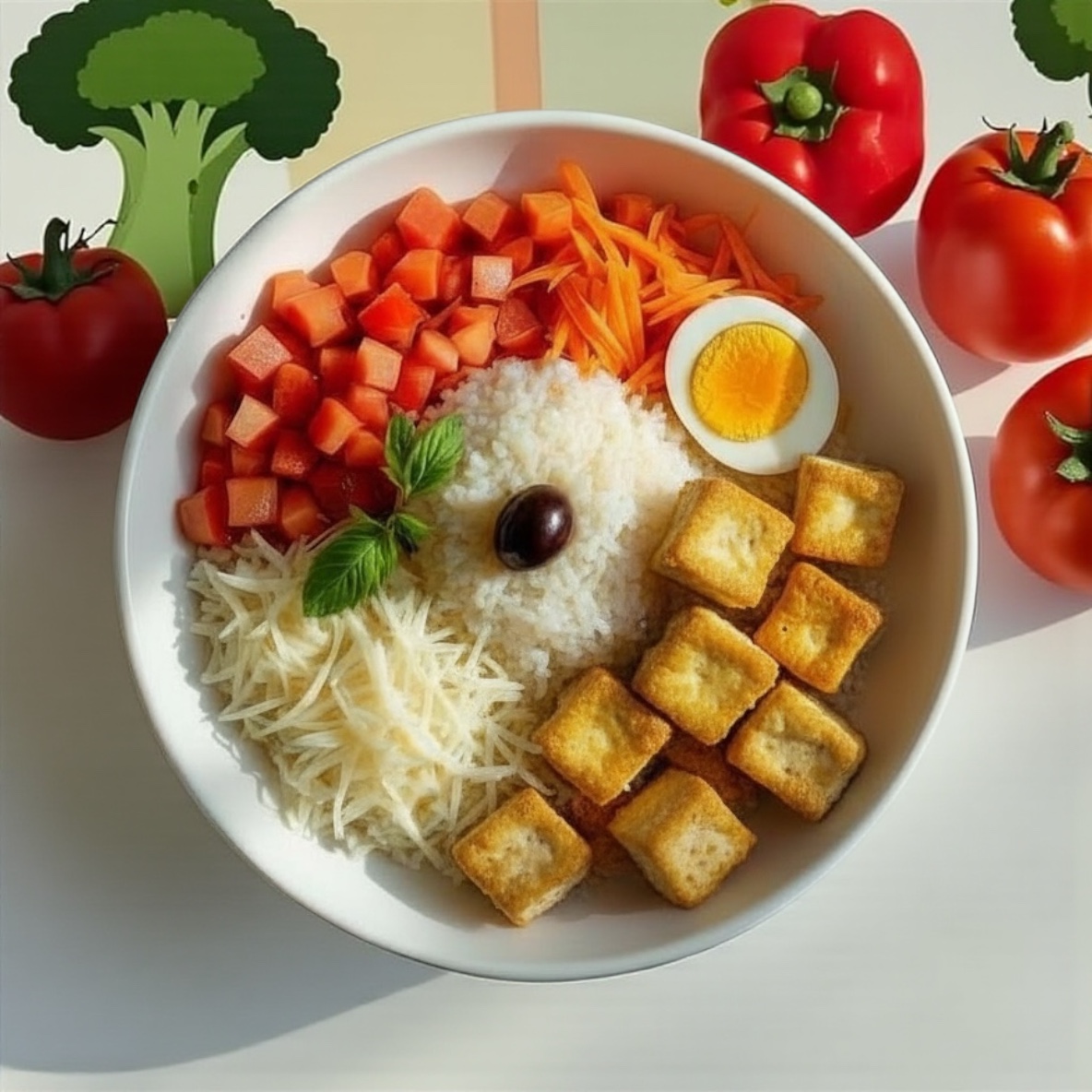 Arranged Food and Objects