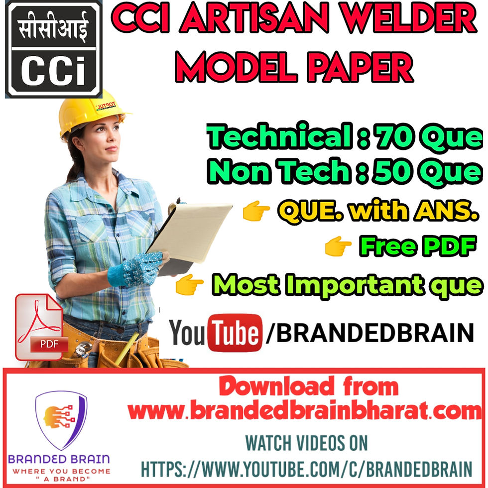 CCI ARTISAN TRAINEE welder PREVIOUS YEAR QUESTION PAPERS 2024 /CCI artisan trainee welder model papers 2025/ccl welder syllabus /ccl welder salary/cci recruitment/ccl welder result 2025/#BRANDED_BRAIN