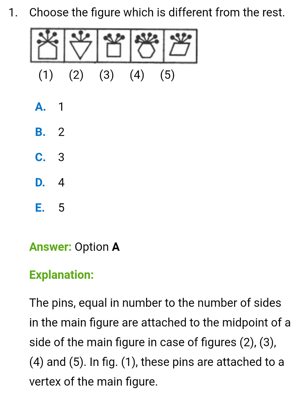 Figure Classification Questions Non verbal reasoning : Figure classification