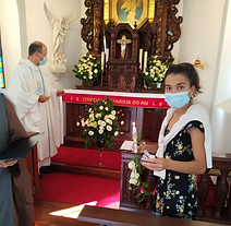 Condivisione della testimonianza e della storia di vita, fede e devozione di Cristiana Maria Calçada.