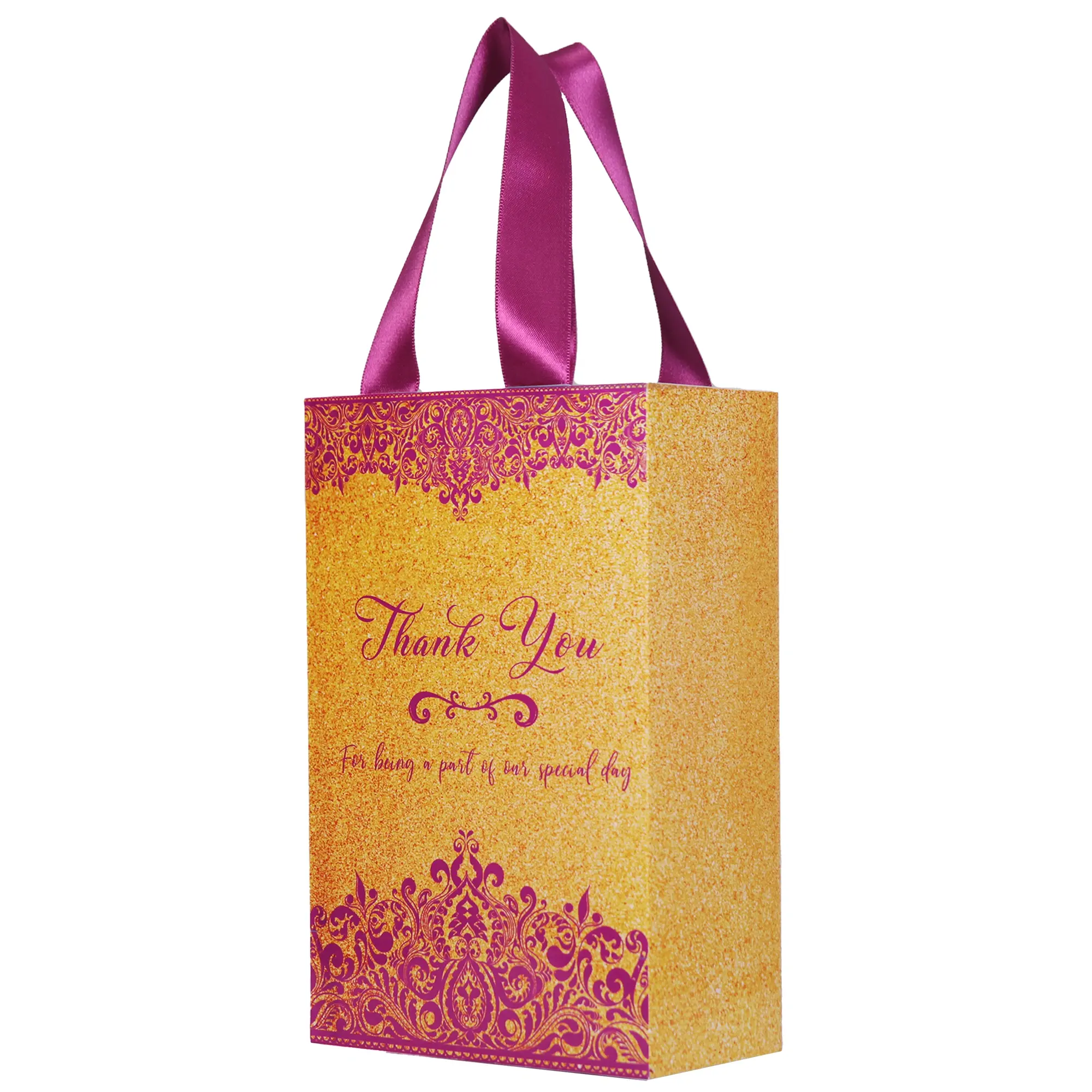 Alpona Paper Bags for Return Gifts (Magenta)