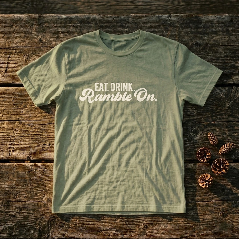 Thumbnail: Unisex T-shirt: Bold Edition｜Eat. Drink. Ramble On.