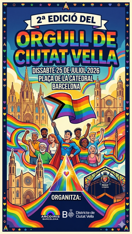 Este sábado 25 de julio, la Plaza de la Catedral de Barcelona volverá a convertirse en uno de los puntos de encuentro de la diversidad con la celebración de la segunda edición del Orgullo de Ciutat Vella, una iniciativa que apuesta por un Orgullo de proximidad, abierto a toda la ciudadanía y con un fuerte componente cultural y social.