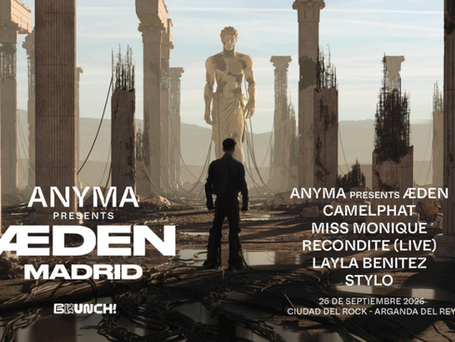 Hay artistas que llenan estadios. Otros llenan pistas de baile. Anyma lleva varios años intentando algo mucho más ambicioso: construir mundos. El próximo 26 de septiembre, Madrid será el escenario de ÆDEN, la nueva superproducción audiovisual del creador italiano-estadounidense Matteo Milleri, que aterriza en Ciudad del Rock (Arganda del Rey) con una única fecha en la capital bajo el sello de Brunch Electronik. Después de conquistar escenarios en Coachella, deslumbrar a miles de personas en Shanghái, agotar entradas en Londres y Bruselas y convertirse en una de las experiencias imprescindibles del verano en Ibiza, el espectáculo llega a España con un cartel que confirma que no se trata de un simple concierto: es una declaración de intenciones.